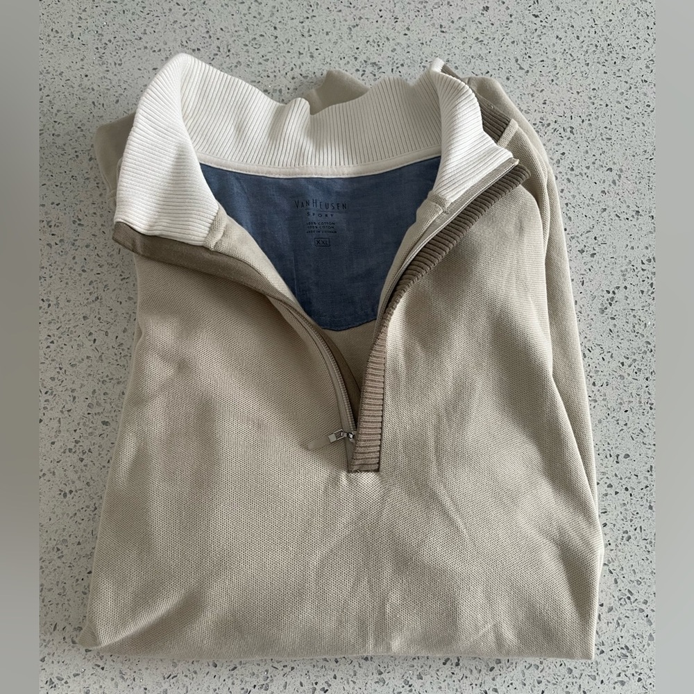 Van Heusen Men's Cream Sweater XXL 100% cotton